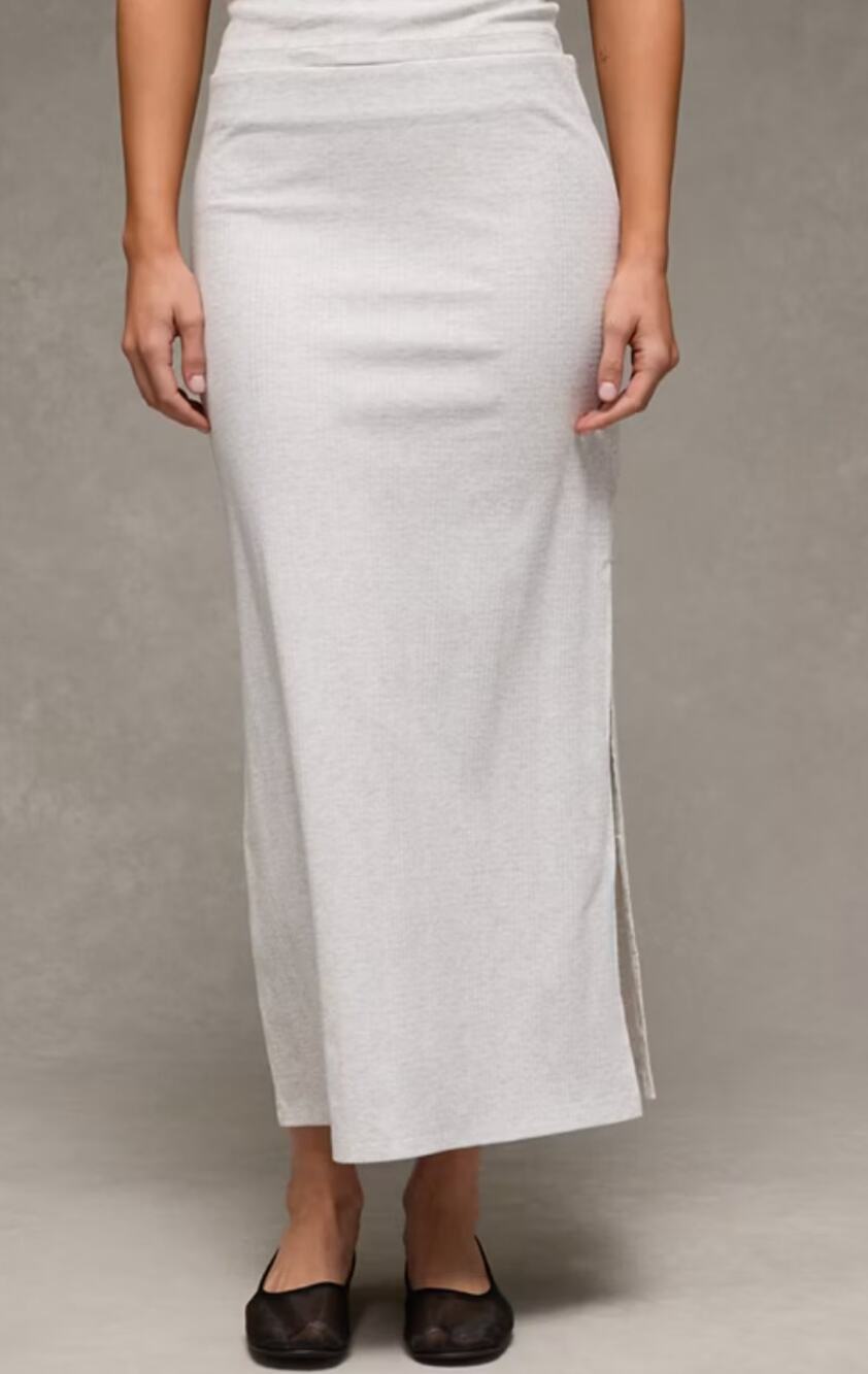 Aerie Ribbed Maxi Skirt Gray Large